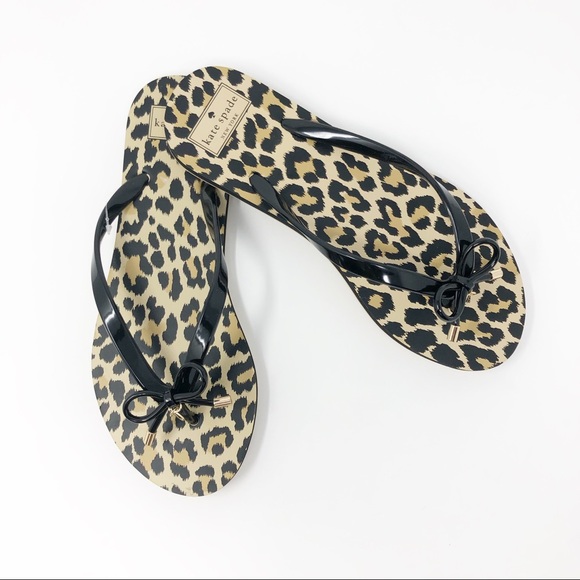 kate spade leopard print flip flops